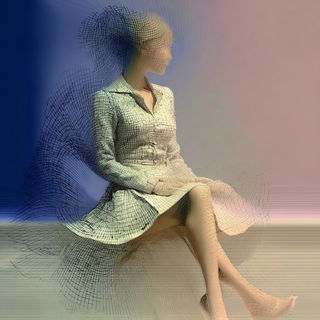 Ruinscan style, Midjourney V7: haute-couture fashion outfit