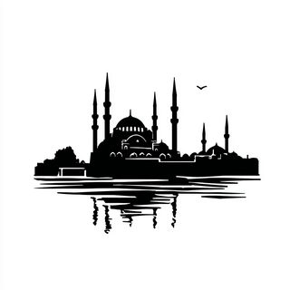 Inkwick Noctilith style, Midjourney V7: bold minimalist logo design for Istanbul city municipal services