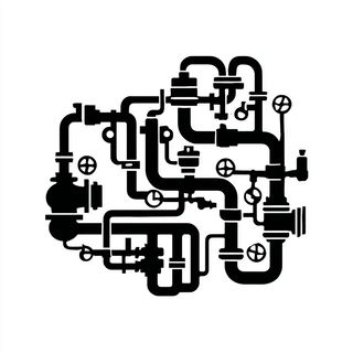 Inkwick Noctilith style, Midjourney V7: technical infrastructure blueprint schematics