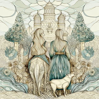 Cream Helix style, Midjourney V7: retro fairy-tale illustration