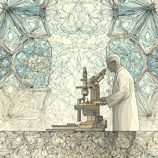 Cream Helix style, Midjourney V7: editorial illustration for popular scientific magazine cover