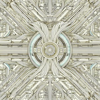 Cream Helix style, Midjourney V7: technical infrastructure blueprint schematics