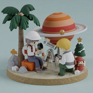 Terraced Toyworld style, Midjourney V7: editorial illustration for popular scientific magazine cover