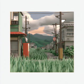 Terraced Toyworld style, Midjourney V7: realistic landscape photograph of quiet dawn