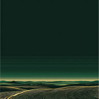 Giltglass Cosmography style, Midjourney V7: realistic landscape photograph of quiet dawn