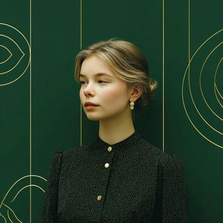 Giltglass Cosmography style, Midjourney V7: photographic portrait of female protagonist