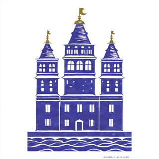 Floraloclasm style, Midjourney V7: bold minimalist logo design for Istanbul city municipal services