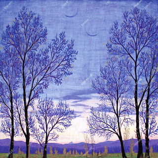 Floraloclasm style, Midjourney V7: realistic landscape photograph of quiet dawn