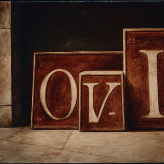 Umberside Quay Archive style, Midjourney V7: typographic composition with large letters