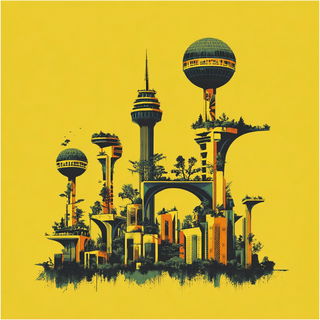 Inkcastle Puppetry style, Midjourney V7: megacity with futuristic bioarchitecture