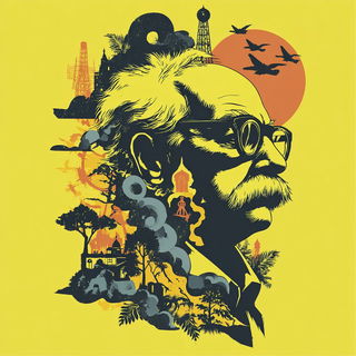 Inkcastle Puppetry style, Midjourney V7: editorial illustration for popular scientific magazine cover