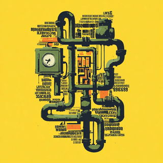 Inkcastle Puppetry style, Midjourney V7: technical infrastructure blueprint schematics