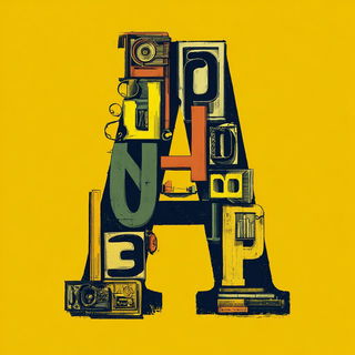 Inkcastle Puppetry style, Midjourney V7: typographic composition with large letters