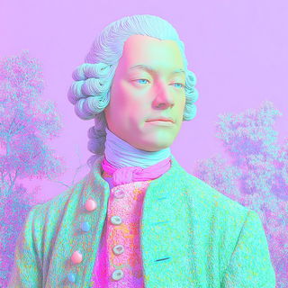 Chromabungalow style, Midjourney V7: classical 18th-century oil painting