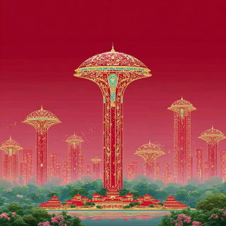 Goldfiligree Ravinement style, Midjourney V7: megacity with futuristic bioarchitecture