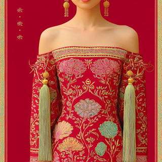 Goldfiligree Ravinement style, Midjourney V7: haute-couture fashion outfit