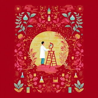 Goldfiligree Ravinement style, Midjourney V7: editorial illustration for popular scientific magazine cover