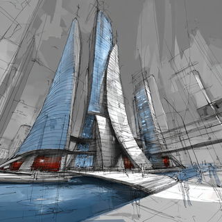 Ruincantilever style, Midjourney V7: megacity with futuristic bioarchitecture