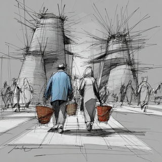 Ruincantilever style, Midjourney V7: traditional folk art