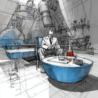 Ruincantilever style, Midjourney V7: editorial illustration for popular scientific magazine cover