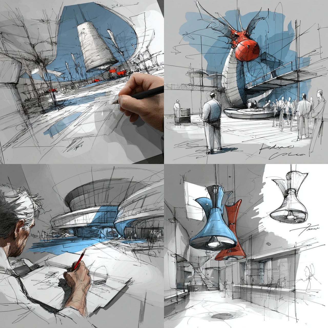 Ruincantilever style, Midjourney V7, render 1 of 4