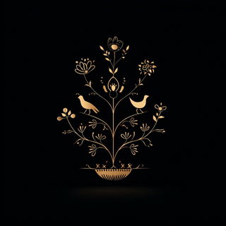Copper Solstice style, Midjourney V7: traditional folk art