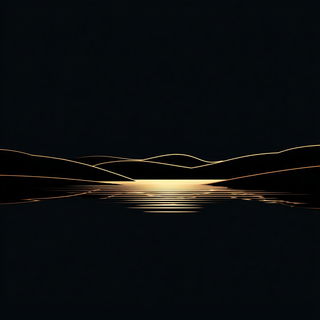 Copper Solstice style, Midjourney V7: realistic landscape photograph of quiet dawn