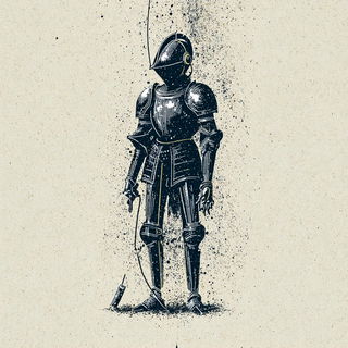 Gravemare Current style, Midjourney V7: concept art character design of retropunk steam knight