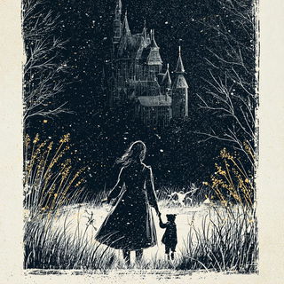 Gravemare Current style, Midjourney V7: retro fairy-tale illustration