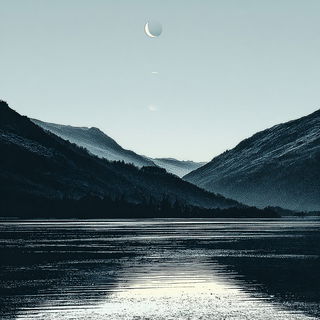 Gravemare Current style, Midjourney V7: realistic landscape photograph of quiet dawn