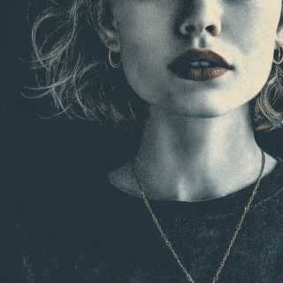 Gravemare Current style, Midjourney V7: photographic portrait of female protagonist