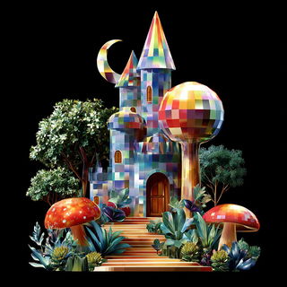 Prismavolt style, Midjourney V7: retro fairy-tale illustration