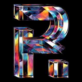 Prismavolt style, Midjourney V7: typographic composition with large letters