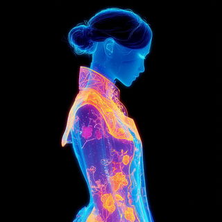 Biolumarch style, Midjourney V7: haute-couture fashion outfit