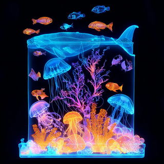 Biolumarch style, Midjourney V7: editorial illustration for popular scientific magazine cover