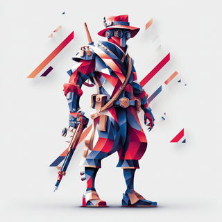 Pavilionoxide style, Midjourney V7: concept art character design of retropunk steam knight