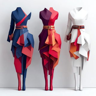 Pavilionoxide style, Midjourney V7: haute-couture fashion outfit