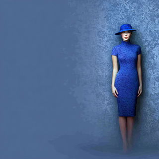 Saltwater Big Top style, Midjourney V7: haute-couture fashion outfit