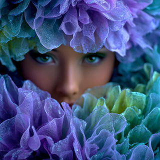 Alpine Bloomfront style, Midjourney V7: haute-couture fashion outfit