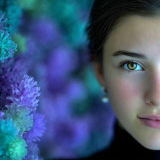 Alpine Bloomfront style, Midjourney V7: photographic portrait of female protagonist