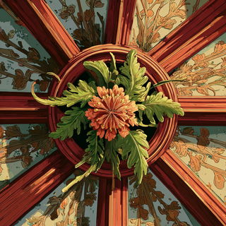 Arkadyn Greenfire style, Midjourney V7: creative pattern composition
