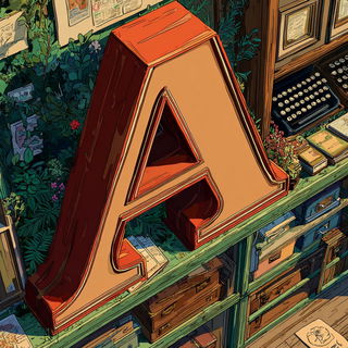 Arkadyn Greenfire style, Midjourney V7: typographic composition with large letters