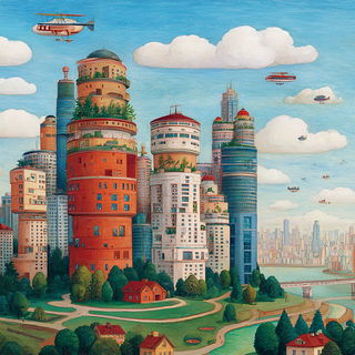 Hearthland Polyptych style, Midjourney V7: megacity with futuristic bioarchitecture