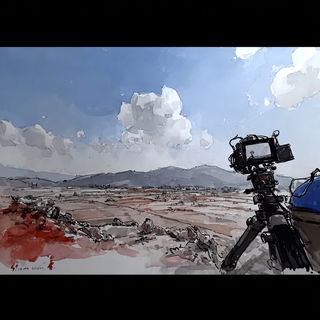 Terracontour style, Midjourney V7: cinematic shot from sci-fi movie