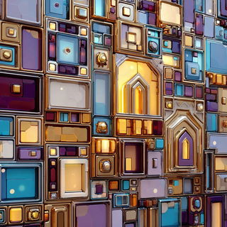 Facetmosaic style, Midjourney V7: abstract 3D render