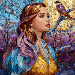 Facetmosaic style, Midjourney V7: retro fairy-tale illustration