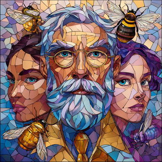 Facetmosaic style, Midjourney V7: editorial illustration for popular scientific magazine cover