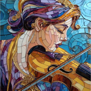 Facetmosaic style, Midjourney V7: classical 18th-century oil painting