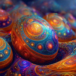 Ornamentopsyche style, Midjourney V7: abstract 3D render