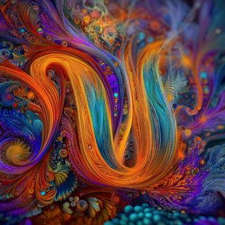 Ornamentopsyche style, Midjourney V7: typographic composition with large letters